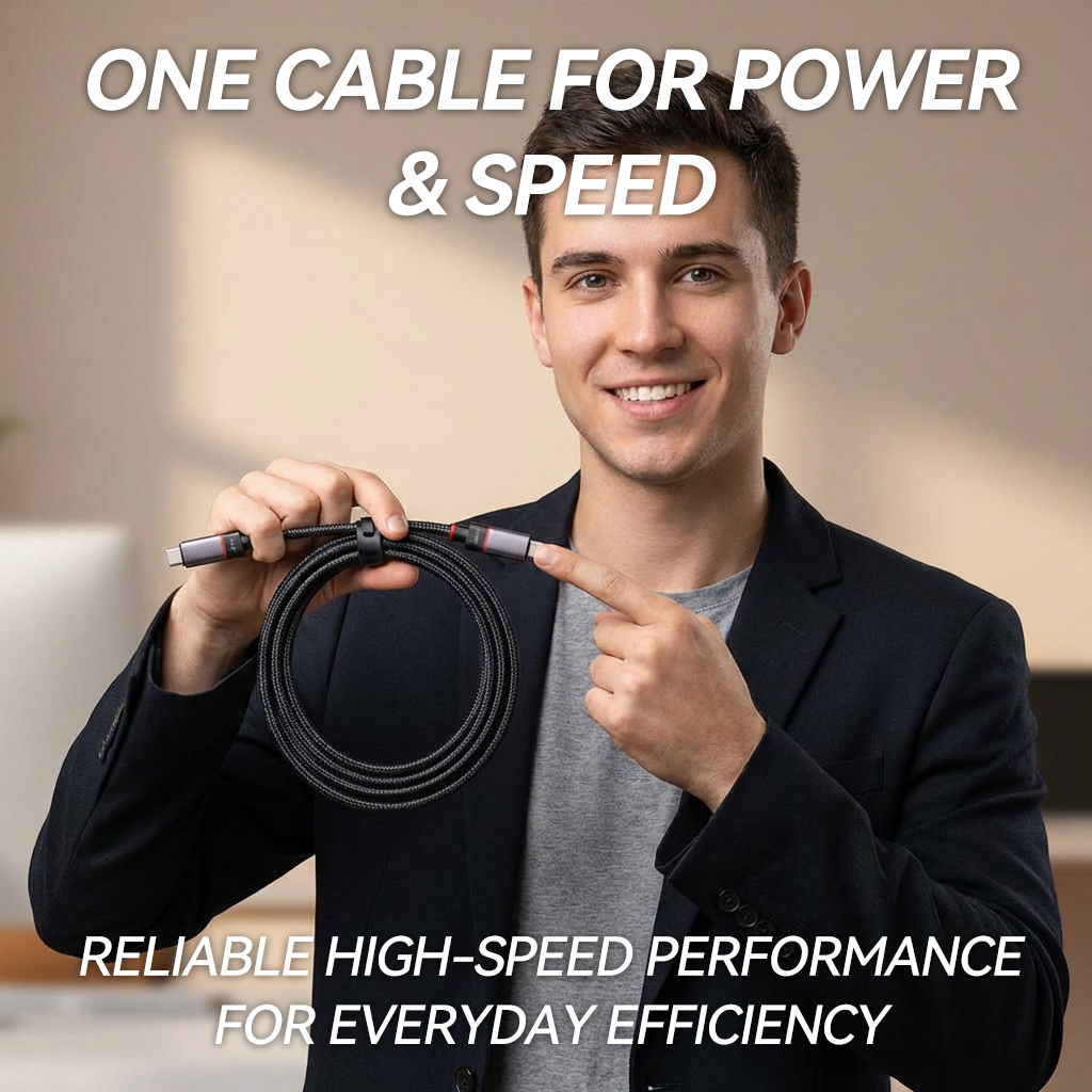 ⚡ 240W USB-C Braided Cable – Ultra-Fast Charging & 10Gbps Data Transfer for USB-C Devices