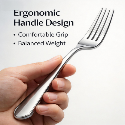 🍴 Premium Dinner Fork Set – 6 Stainless Steel Mirror Finish Forks for Everyday Dining