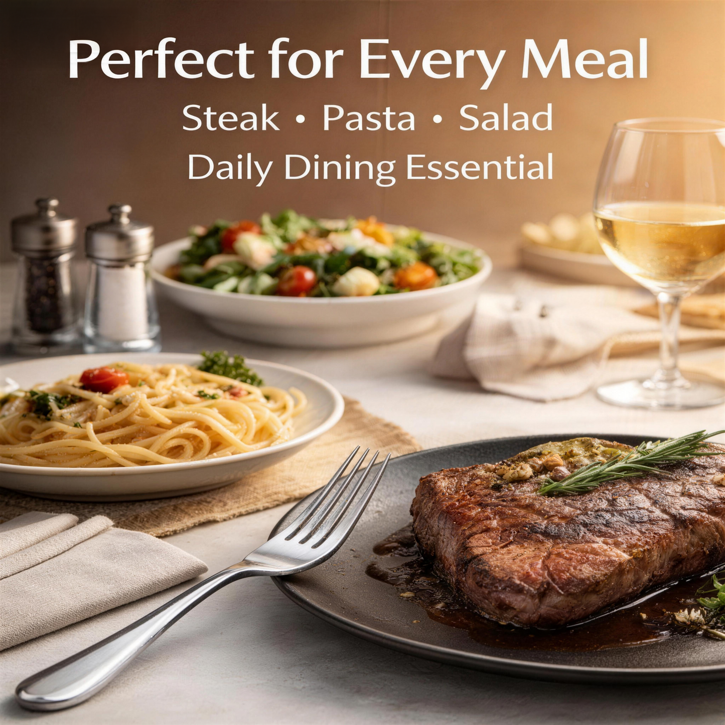 🍴 Premium Dinner Fork Set – 6 Stainless Steel Mirror Finish Forks for Everyday Dining