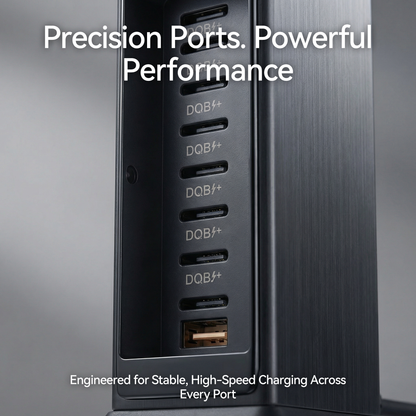 🔋 1000W GaN 10-Port Charging Station – High-Speed USB-C & USB-A Hub for Smartphones, Tablets & Laptops