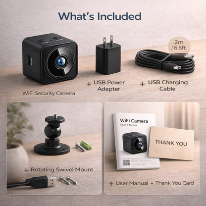 📷 Mini HD WiFi Security Camera – Night Vision, Wireless Monitoring & Motion Detection