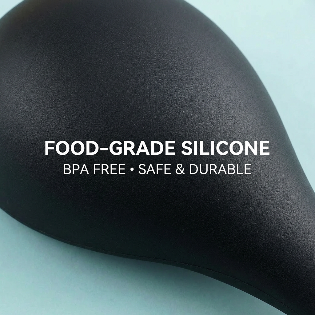 🥄 Multi-Function Silicone Cooking Spoon – Heat-Resistant Non-Stick Spatula with Wooden Handle